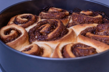 Cinnamon buns. Homemade cinnamon rolls.