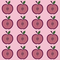 Cute apple pattern. Seamless vector illustration with abstract apples for textile and scrapbook paper