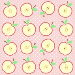 Cute apple pattern. Seamless vector illustration with abstract apples for textile and scrapbook paper