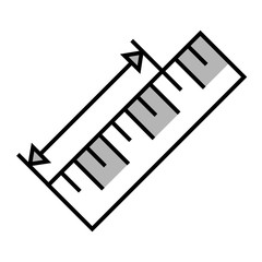 Metric line icon in thin linear style. Sign design. Metric measurement. Graphic line art. Education icon measure concept. Isolated vector ruler sign symbol. Centimeter icon.