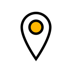 Line icon with map mark icon header for web background design. Vector map marker. map label symbol. Map mark for office address. Network icon. Internet concept. Check mark icon.