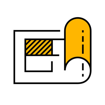 Floor plan icon on white background. Project management line icon. Business success. Modern architecture symbol. Buildings scheme icon. interior work concept illustration.