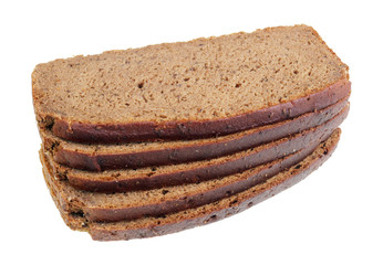 The traditional Baltic rural  grandmother's   black bread  isolated