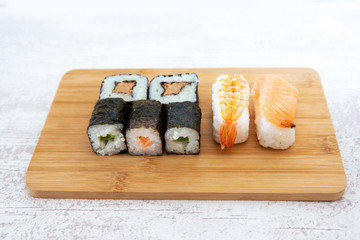 Japanese food Sushi Roll Maki of Salmon and avocado