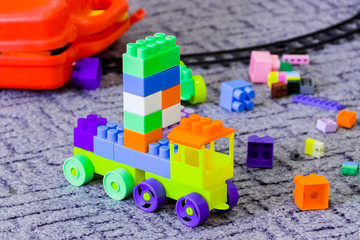 multi- colored toy plastic children machine the room