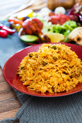 Handmade Indian curry chicken rice