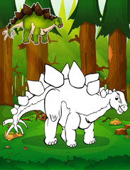 Coloring dinosaurs. Stegosaurus. Coloring for kids. © Максим Ковальчук