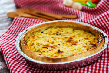 Quiche Lorraine with smoked bacon