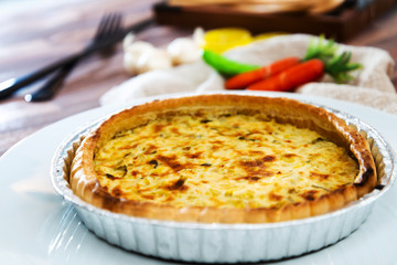 Quiche Lorraine with smoked bacon
