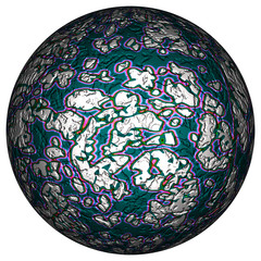 3D Bild - Kugel - Muster - Textur - transparenter Background