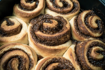 Cinnamon buns. Homemade cinnamon rolls.