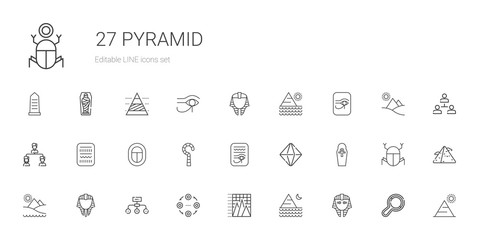 pyramid icons set