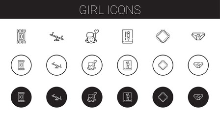 girl icons set