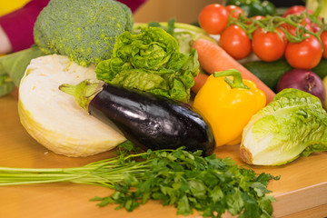 Many healthy colorful vegetables