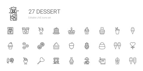 dessert icons set