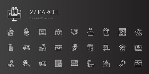 parcel icons set