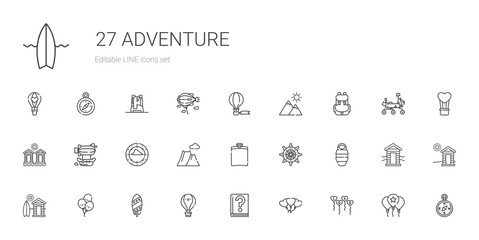 adventure icons set