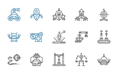 robotic icons set