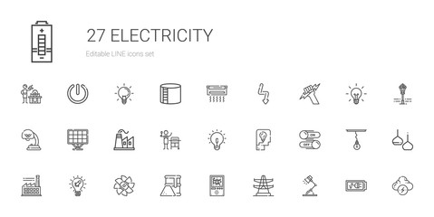 electricity icons set