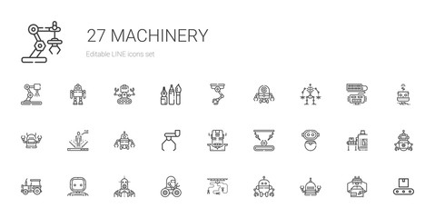 machinery icons set