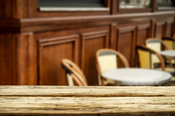 Table backgound of free space and wooden wall background 