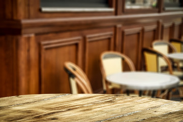 Table backgound of free space and wooden wall background 