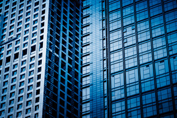 Fototapeta premium detail shot of modern business buildings in city
