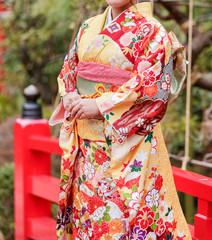 Naklejka premium 着物の女性