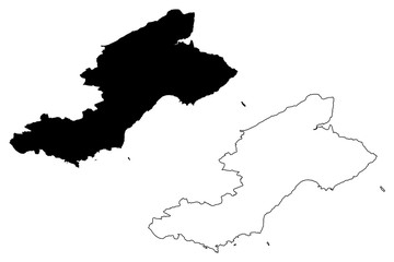 Fife (United Kingdom, Scotland, Local government in Scotland) map vector illustration, scribble sketch Kingdom of Fife map