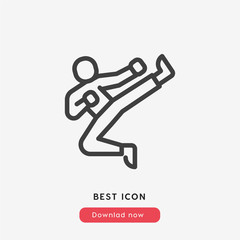 karate icon. taekwondo icon vector symbol. Linear style sign for mobile concept and web design. karate symbol illustration. Pixel vector graphics - Vector  © Turgay Gasimli