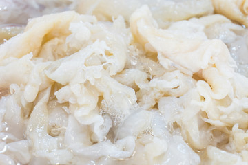 Raw fresh jellyfish on ice sale for cooking at supermarket,appetizer delicious seafood