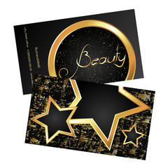 Business card gold star and a circle of beauty