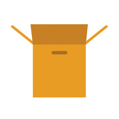 Isolated cardboard box on white background. Flat box icon. Vector graphic