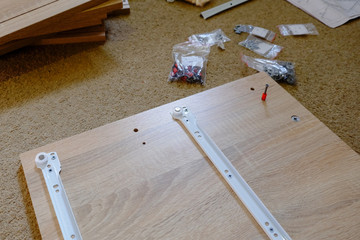 The process of assembling furniture