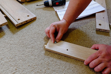 The process of assembling furniture