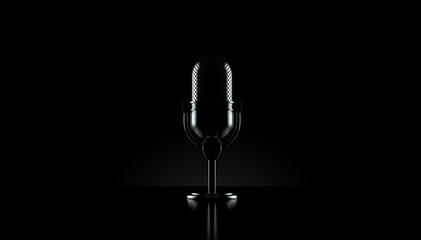 Radio microphone on black background - 248623589