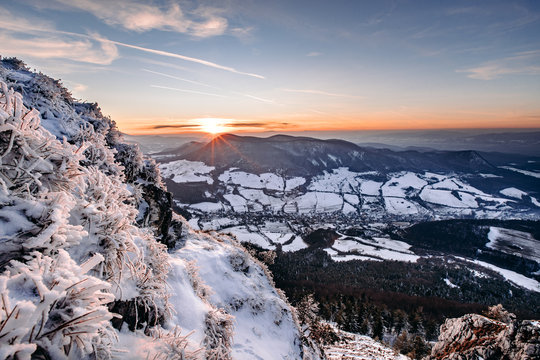 Sunset in the mountains 