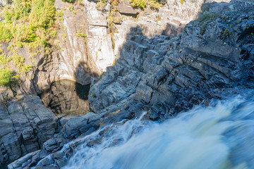 Beautiful fall color of Montmorency Falls