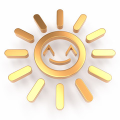 Happy sun 3D icon