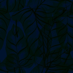 Tropical background with banana leaves. A seamless pattern with tropical leaves.