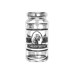 Beautiful vector hand drawn chicken Illustration.