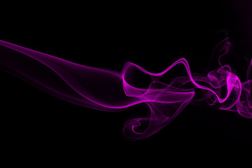Purple smoke abstract on black background and darkness concept