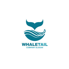 Fototapeta premium design with abstract symbol of whale tail and sea wave