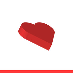 3D heart vector icon,  love symbol. Simple, flat design for web or mobile app