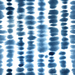 Abstract shibori indigo blue seamless watercolor pattern - 248627537