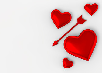 Heart and Arrow Background -3D