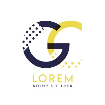 GC simple logo design with yellow and purple color that can be used for creative business and advertising. CG logo is filled with bubbles and dots, can be used for all areas of the company.