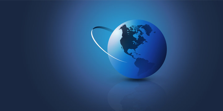 Earth Globe Design - Global Business, Technology, Globalisation Concept, Vector Design Template 