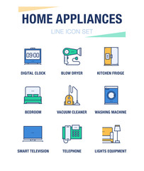 HOME APPLIANCES LINE ICON SET