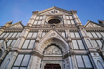 Fototapeta premium Facade of Santa Croce basilica, Florence, Italy